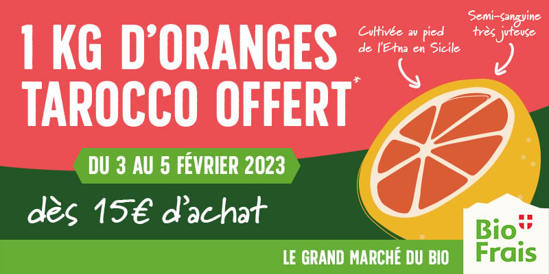 1 kg d’oranges Tarocco offert du 3 au 5 février !