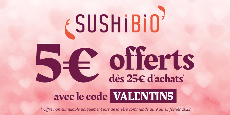 SushiBio : 5€ offerts  pour la Saint-Valentin !