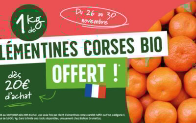 1 kg de clémentines corses bio offert à BioFrais Drumettaz