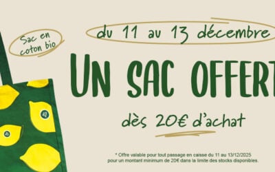Du 11 au 13 décembre, votre sac BioFrais est offert !