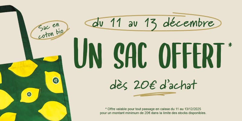 Du 11 au 13 décembre, votre sac BioFrais est offert !